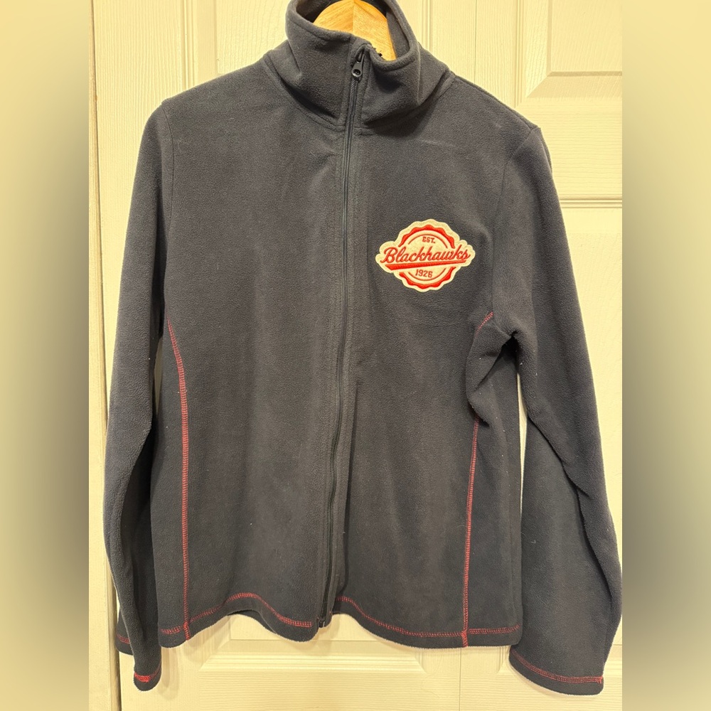 Women’s NHL Chicago Blackhawks Fleece Jacket — Size XL, Charcoal Gray